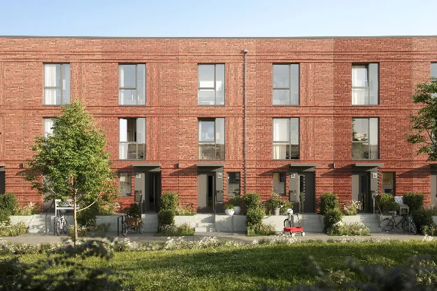 Visualisierung der Townhouses in der Frontalansicht