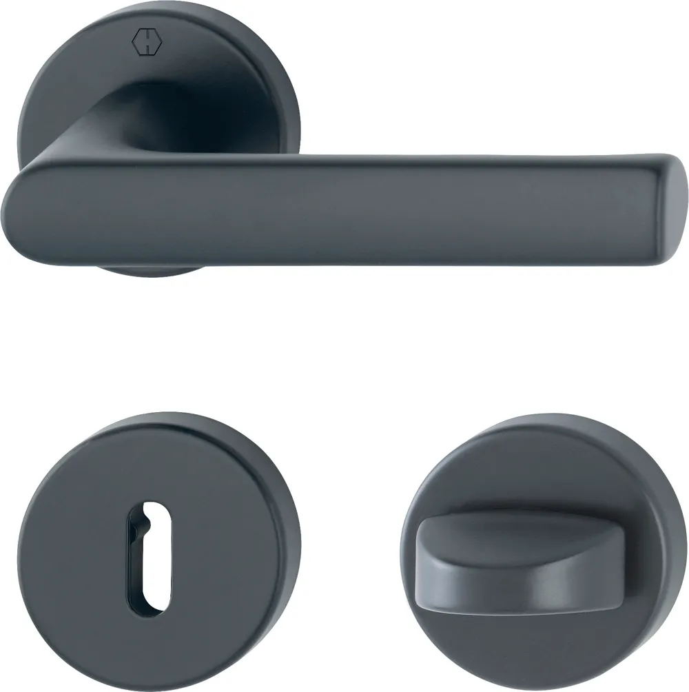 Abbildung des Türbeschlags Hoppe Hamburg, Aluminium, schwarz matt