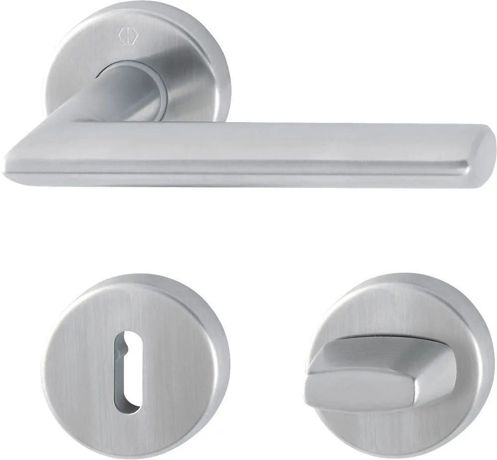 Abbildung des Türbeschlags Hoppe Stockholm, Edelstahl matt, ovaler Griff