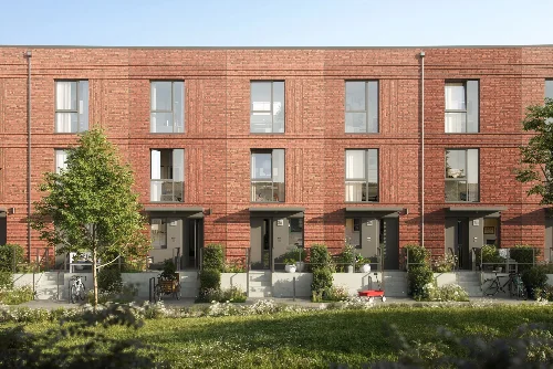 Visualisierung der Townhouses in der Frontalansicht